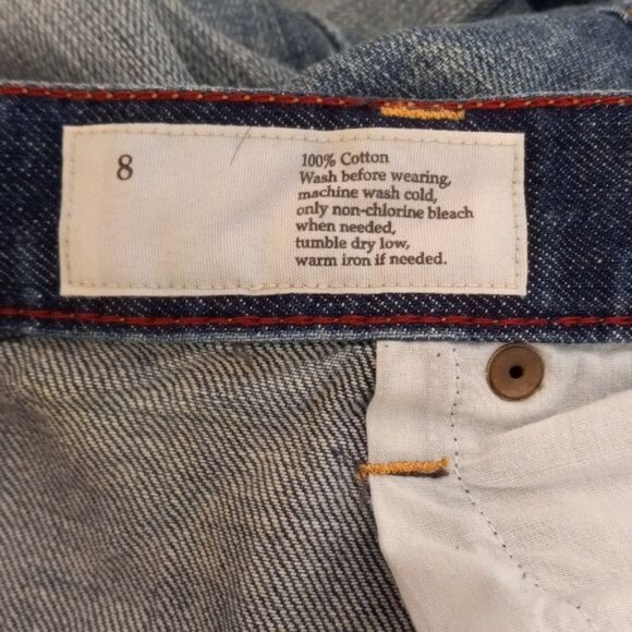 Ann Taylor Loft Size 8 Jeans Boyfriend Distressed Blue Denim - Picture 13 of 13